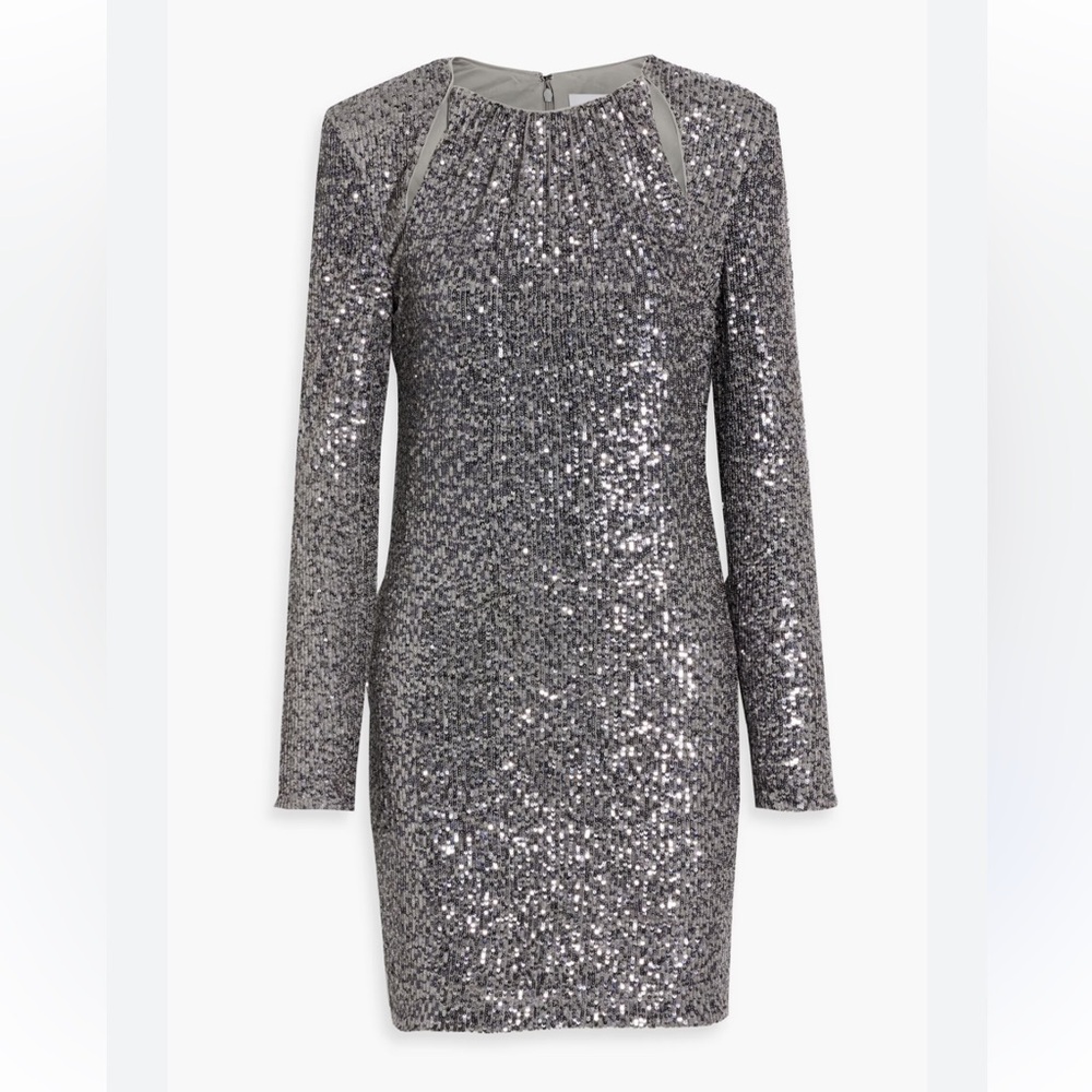 One33 Social Elegant Silver Sequin Dress
